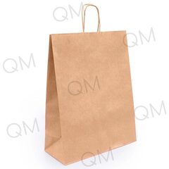 Крафт пакет с кручеными ручками и прямоугольным дном 350*150*450 мм 70 г/м2 бурый, 50шт