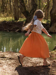 Юбка удлинённая Mjölk Mustard, из муслина