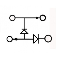 Клемма Push-IN/ с диодной схемой DD2 /0,2-2,5мм2/1А/1000V