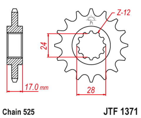 Звезда ведущая JTF1371 15RB