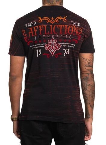 Affliction | Футболка мужская TRIED ATTACK BLACK A25490 сзади