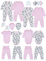 Комплект одежды из 20 предметов Зебры pink