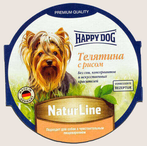 купить Happy Dog NaturLine Телятина с рисом влажный паштет (ламистер) для щенков и взрослых собак 1 шт