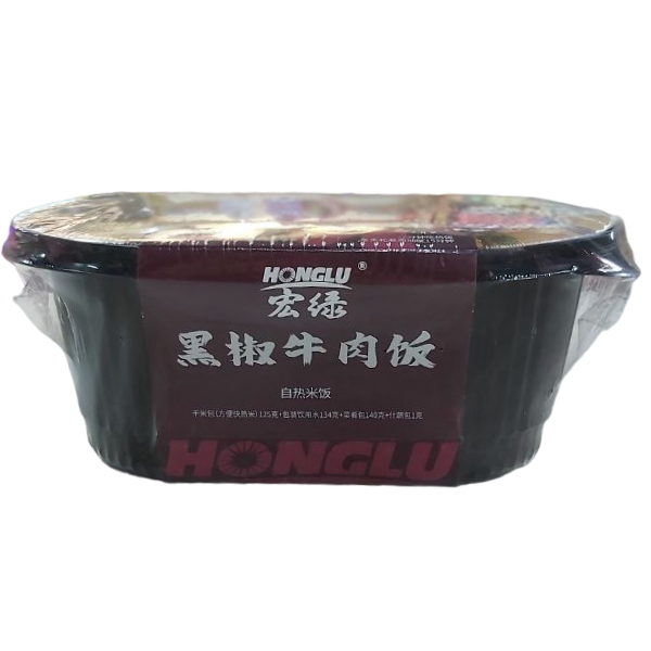 Саморазогревающийся рис с говядиной и черным перцем Honglu Хот Пот, 400 гр