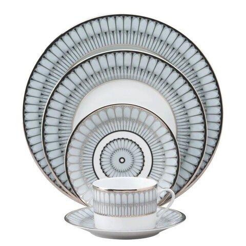 Сервиз столовый 20 предметов Deshoulieres Arcades Gris Bord Platine