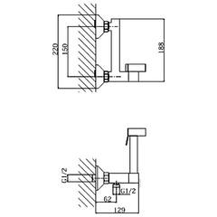 Смеситель с гигиеническим душем HAIBA HB5514-7 черный