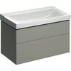 Шкафчик для раковины Geberit Xeno², с двумя выдвижными ящиками: B=88см, H=53см, T=46.2см, Серый / Матовое покрытие