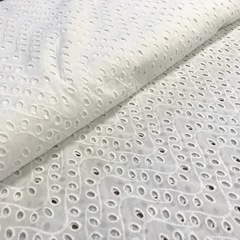 Ткань шитье белое волна 3313