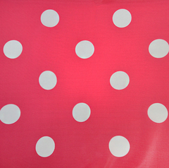 Ткань плательная Кашибо белый горох на розовом, d 3,8 см
