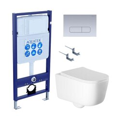Aquatek SET Aquatek ЛУГАНО-014 4в1 SET Aquatek ЛУГАНО-014 4в1 (рама Aquatek Standard INS-0000012+ кркпеж KKI-0000002+клавиша KDI-0000014+унитаз ЛУГАНО AQ2002-00 с тонким сиденьем soft-c фото