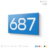 Номер на дверь 687, табличка на дверь для офиса, квартиры, кабинета, аудитории, склада, голубая 120х70 мм, Айдентика Технолоджи