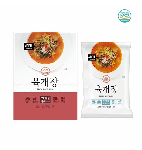 eDELI  Корейский суп быстрого приготовления «Юккеджан» острый со вкусом говядины, 10 г*5 шт.