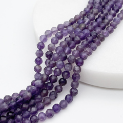 Аметист граненый бусины, размер около 4-4,2 мм, цена за отрезок 19 см (1/2 нити)