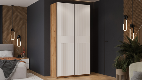 Шкаф-купе Оскар Хилтон 2-х дверный 118 дуб крафт золотой / белый матовый