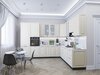 Угловая модульная кухня Ницца-04 Дуб крем - Белый 2340*3200/2700*600
