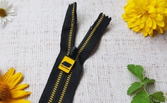 Молния спираль потайная, Т5, 23 см, чёрный с жёлтым