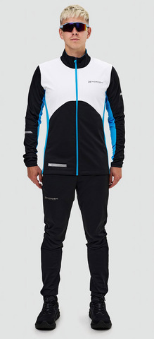 Элитный лыжный костюм Nordski Pro 2.0 White/Black/Light Blue мужской
