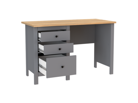 Стол письменный Сага 120х56х76,7 см, серый/ясень