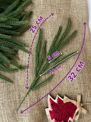 Набор травяных свисающих лапок елочки, мягкие, ампельное растение, искусственная зелень, рождественский декор 32 см, набор 15 шт.