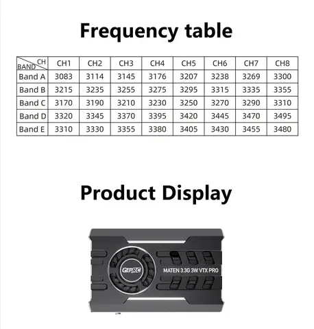Видеопередатчик FPV GEPRC MATEN 3.3G 3W VTX PRO