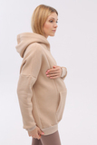 Утепленное худи для беременных и кормящих 16030 светлый бежевый