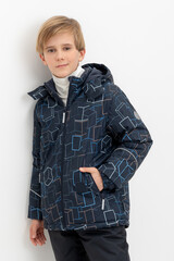куртка  для мальчика  ВК 36089/н/3 ГР (122-146)