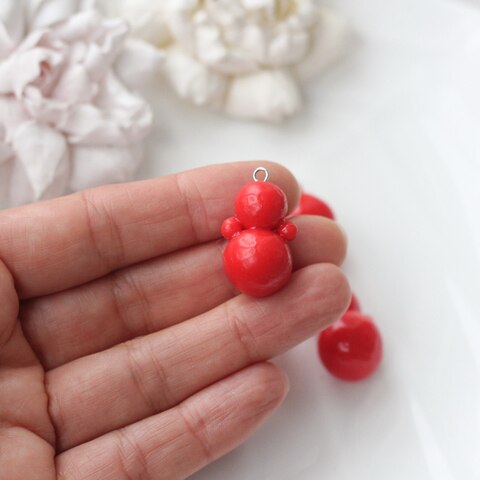 Подвеска Неваляшка, красная, 25*17 мм, S011