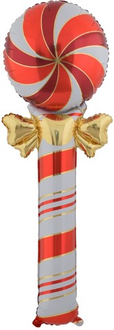 К Фигура, Леденец с бантом, Красный/Золото, 59