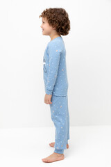 пижама  для мальчика  К 1621/голубой,космические просторы