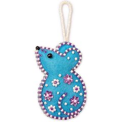 
          Набор для изготовления дизайнерского украшения для одежды Клевер, 155х110х29 мм, картонная упаковка, "Милая мышка"