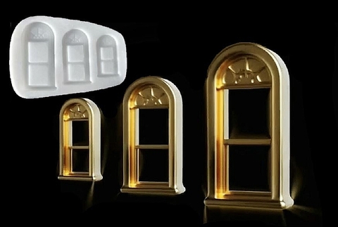 Силиконовый молд Окна арочные классические набор 3 шт