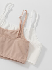 набор майка-топ  для девочки  К 1197-2уп/нюдовый беж,сахар