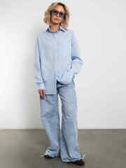 Рубашка Модная клеточка голубого цвета