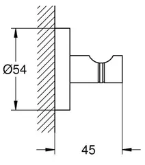 Крючок для банного халата GROHE Start, черный матовый (411732430)