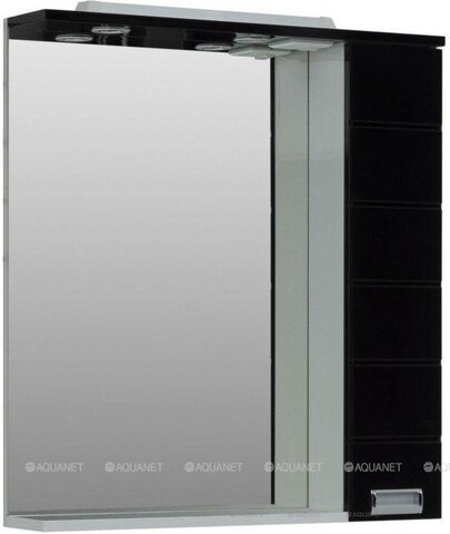 Aquanet 170560 Компл.3 - Зеркало Сити 85 бел.(фасад черн.) (170560)
