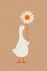 Открытка Гусь, 12,5*18,5 см, 1 шт.