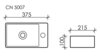 Ceramica Nova Element CN5007 Накладная раковина прямоугольная (отверстие справа), 37.5x21.5, цвет: белый