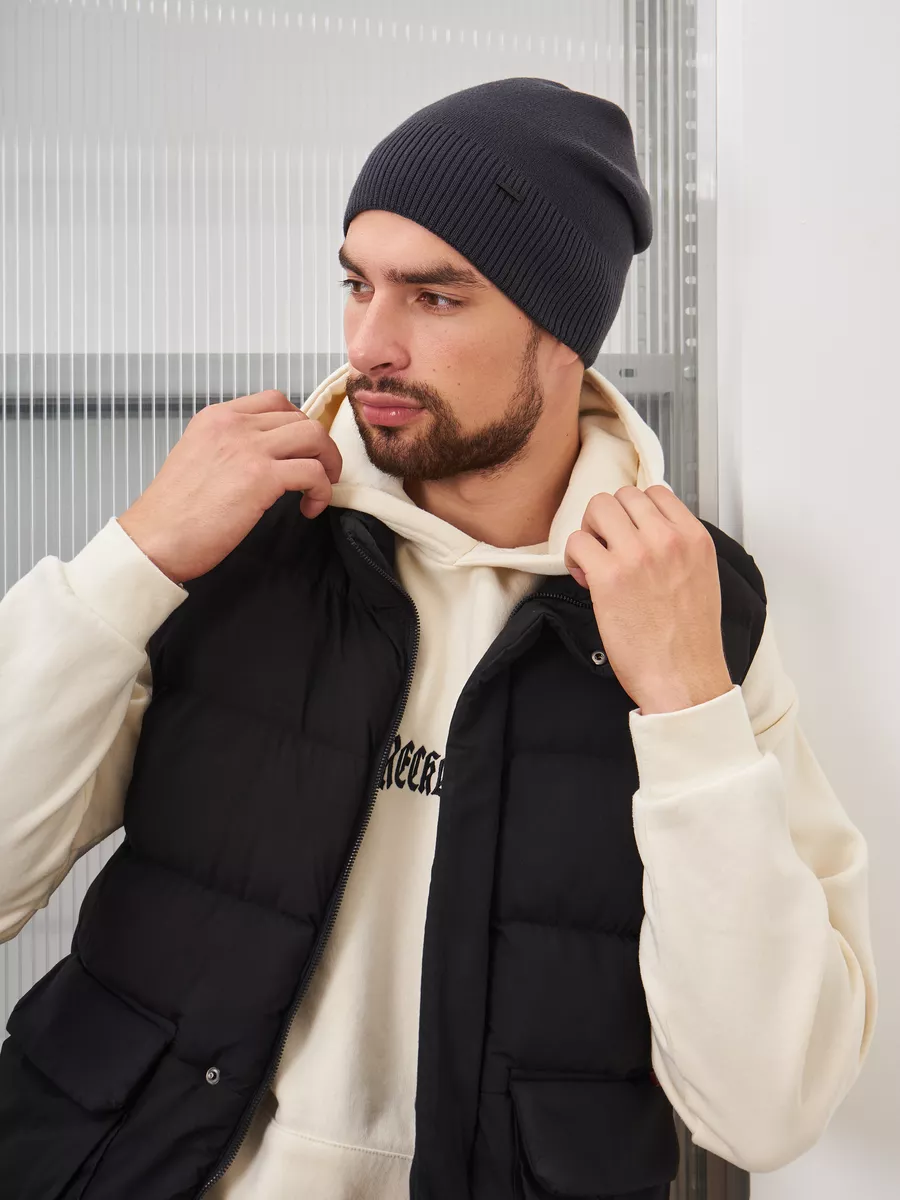 Шапка бини зимняя весенняя с флисом