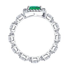 94014862 - Кольцо из серебра с зеленым фианитом