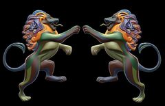 Силиконовый молд № 1064 Львы 2 в 1