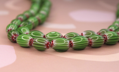 Бусина керамика 14х8 мм зеленая