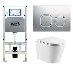Унитаз с инсталляцией WeltWasser AMBERG 506 ST + SALZBACH 043 GL-WT + AMBERG RD-MT CR