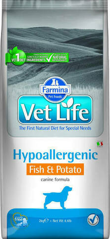 Farmina Vet Life Dog Hypoallergenic, рыба с картофелем 2 кг