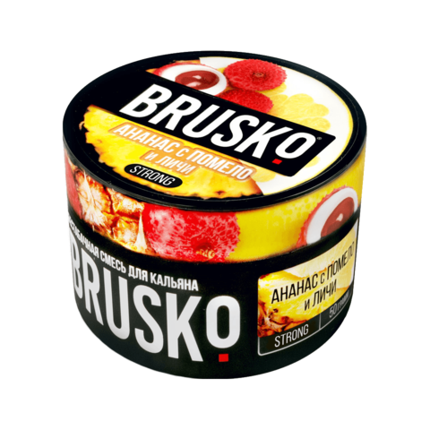 Бестабачная смесь для кальяна BRUSKO 50г STRONG - Ананас с Помело и Личи