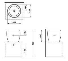 811973 УМЫВАЛЬНИК-ЧАША НА СТОЛЕШНИЦУ  LAUFEN ALESSI ONE
