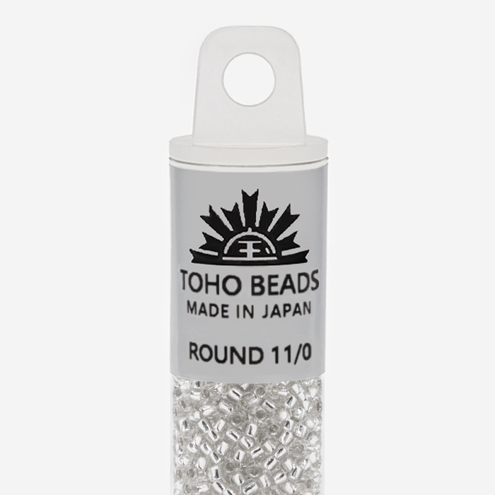Японский бисер TOHO Round 11/0 (№PF21), с внутренним серебрением, прозрачный