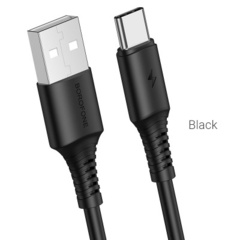 USB Кабель Borofone BX47 USB (m)-Type-C (m) 1.0м 3.0A силикон черный