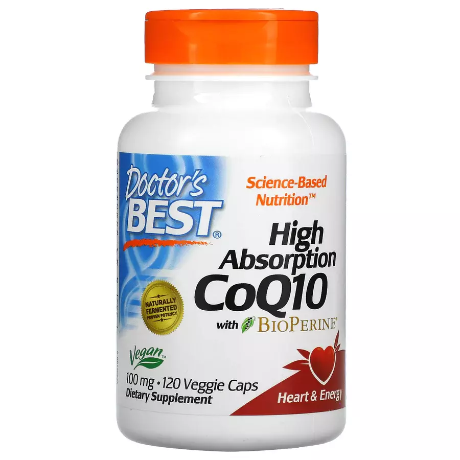 Коэнзим Q10 с высокой степенью всасывания с биоперином 100 мг, High Absorption CoQ10 with BioPerine 100 mg, Doctor's Best, 120 капсул