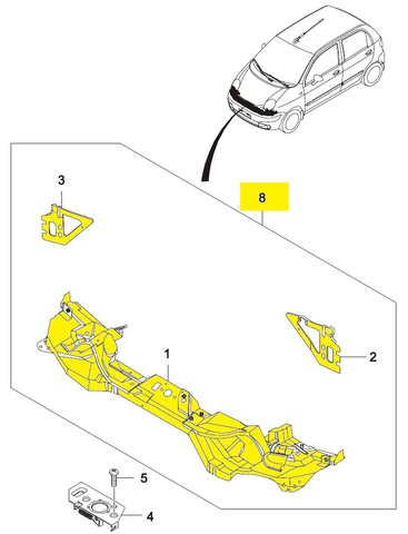 ПАНЕЛЬ ПЕРЕДНЯЯ (ОЧКИ) MATIZ SAT