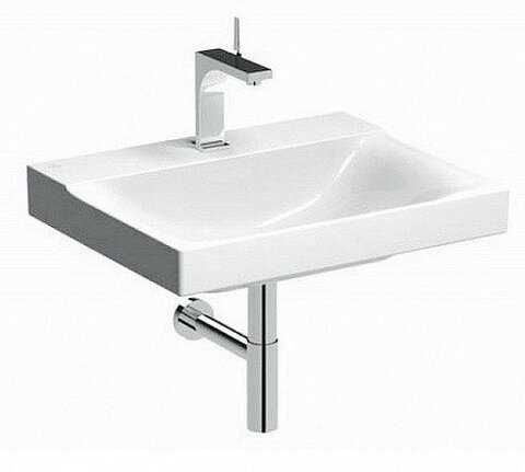 Раковина Geberit Xeno²: B=60см, T=48см, Отверстие под смеситель=По центру, Перелив=Без, Белый / Специальное керамическое покрытие KeraTect